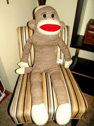 46” - 4ft 2011 Maxx Sock Monkey Plush Large Giant Oversized Boy Stuffed Animal