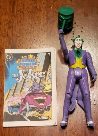 Vintage 1984 Kenner Dc Powers Action Figure Joker Complete W/ Comic Mallet