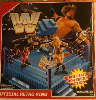Wwe Mattel Retro Wrestling Ring Hasbro Wwf W/ Figures