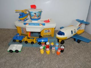 Vintage Fisher Price Little People Airport Plane Figures