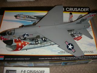 Monogram F - 8 Crusader Built Model 1/48 Scale Instructions & Extra Parts