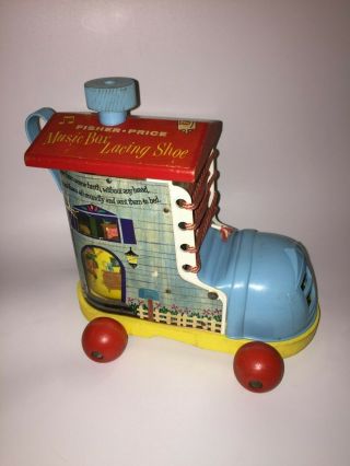 Vintage 1964 Fisher Price Old Woman Who Lived In A Shoe Music Box Toy