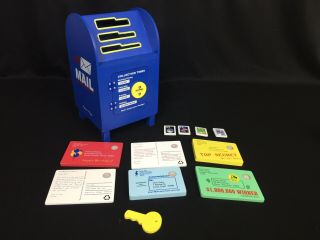 Melissa And Doug Blue Mailbox Stamp & Sort Post Office W/ Letters,  Stamps & Key