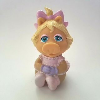 Vintage 1984 Muppet Babies Rare Vinyl 5 " Baby Miss Piggy Doll Figure By Hasbro