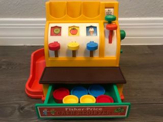 Vintage Fisher Price 1974 926 Cash Register With 6 Coins100 Complete