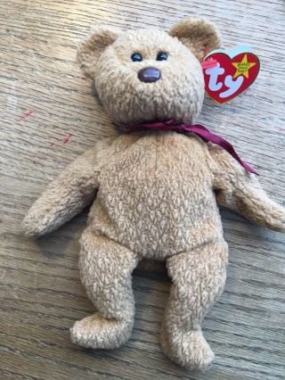 Ty " Curly " Beanie Baby,  Retired,  Rare; Tag Errors,  Pvc,  Dob 4/12/96