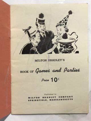 Antique Early 20th Century Milton Bradley ' s Book of Games & Parties 3