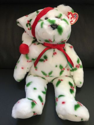 Ty - Beanie Buddy 1998 Holiday Teddy Bear Pristine Tags
