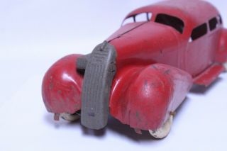 LARGE 1930 ' S WYANDOTTE PRESSED STEEL STREAMLINED LaSALLE RED SEDAN CAR 2