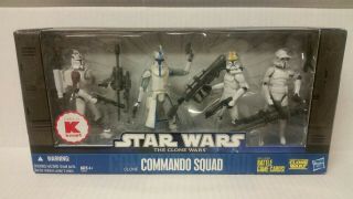 Star Wars Clone Wars Commando Squad 4 Pack Mip Kmart Battle Game Cards Capt Rex