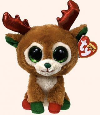 Ty Beanie Boo Alpine Reindeer Christmas 6 " Plush Doll