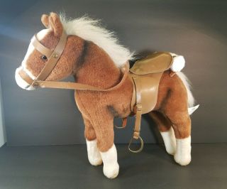Pottery Barn Kids Gotz Doll Horse Pony Plush Stuffed Animal 15 " Saddle & Bridle