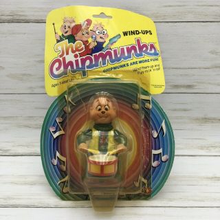 1983 Vintage Ideal The Chipmunks " Theodore On Drums " Wind - Ups Toy