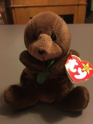 Ty Beanie Baby Seaweed The Otter W/ Tags Rare Errors 1995/1996