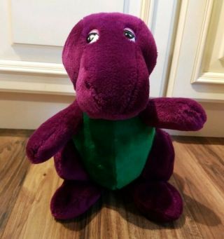 Vintage 1990 Barney The Dinosaur 10” Plush Lyons Group Dakin Backyard Gang Toy