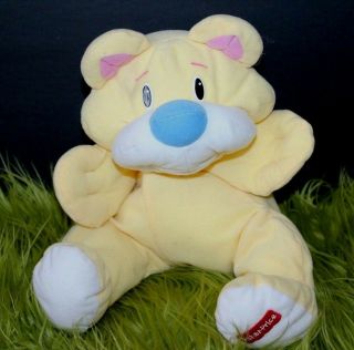 Fisher Price Yellow Rumple Bear Blue Nose Plush Stuffed Animal Floppy 15 " 1999