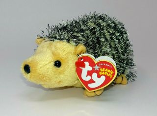 Ty Chuckles The Hedgehog Beanie Baby Stuffed Animal With Tags