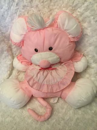 Rare Vintage 1992 Fisher Price Puffalump Pink Mouse 14” Baby Toy