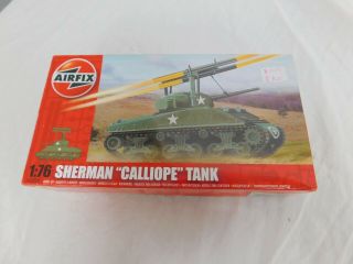 Airfix 1/76 Wwii M4 Sherman Tank W/calliope Rocket Launcher Model Kit W Paint