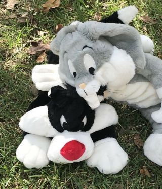 Sylvester Cat,  Bugs Bunny Warner Bros Large,  Giant Plush Looney Tunes,  Year 2000