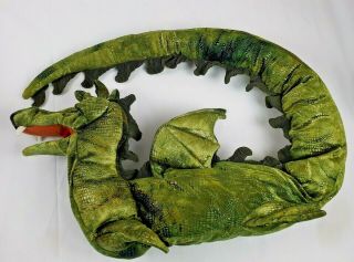 Folkmanis Sea Serpent Water Dragon Nessy Green Plush Full Body Hand Puppet 55 "
