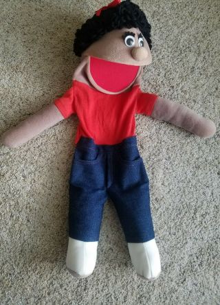 Puppet Pal Hand Crafted African American Girl 1989 Hand Plush