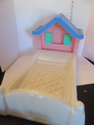Little Tikes Cottage Baby Doll Bed Pink/blue Child Size Pre - Owned