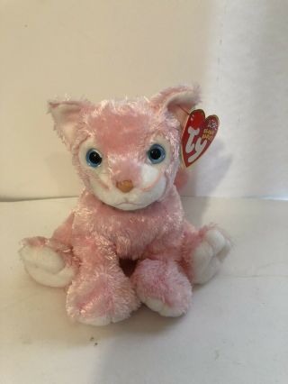 Vtg Ty Beanie Babies 2002 Carnation Pink Stuffed Animal Kitty Cat Soft Fuzzy