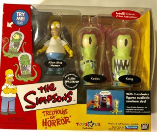 The Simpsons Playmates Treehouse Of Horrors Alien Spaceship Kang & Kodos Homer