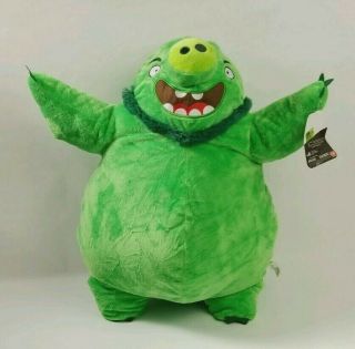Large Rare 24 " Happy Leonard Angry Birds King Green Pig Plush Stuffed Animal Toy