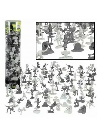 Zombie Army Action Figures - Big Bucket Of 100 Zombies - Zombies Pets Graves