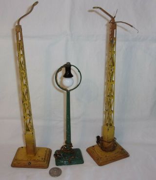 2 Vintage Marklin Gauge 1 13453/1 Lattice Boom Lamp 12 " & Station Yard Lamp