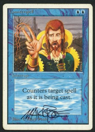 1x Unlimited Counterspell Signed Mtg Unlimited Mark Poole - Kid Icarus -