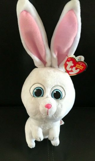 Ty Beanie Babies The Secret Life Of Pets Snowball White Bunny Rabbit Plush 9 "