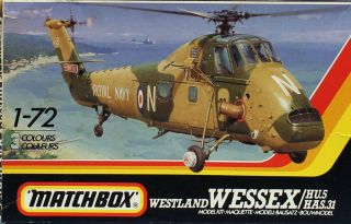 Matchbox 1:72 Westland Wessex Has.  31 Hu.  5 Helicopter Plastic Kit Pk - 133u1