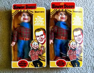 Two Vintage Howdy Doody Ventriloquist Dummy Dolls Box By Goldberger