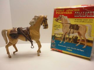1960s Marx Johnny West Horse Comanche W/ Box Fort Appache Fighters Complete