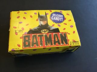 Box W/24 Containers Of 1989 Topps Batman Dc Comics Candy Head Dispenser