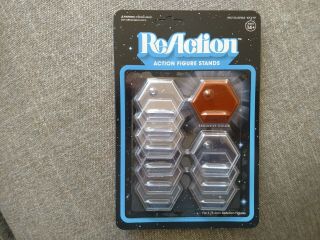 Reaction Action Figure Stands 3.  75 " Pack Of 10 Stands Clear And Brown