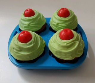 Vtg Fisher Price Fun Play Food For Little Tikes Party Time Green Cupcakes