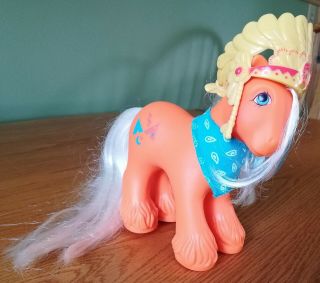 Vintage My Little Pony G1 Big Brother Wigwam With Headdress And Bandanna Boy