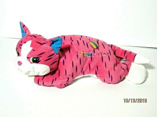 Lisa Frank Vintage Twinkle Star Cat Bean Bag Plush 24 " Long Pink Rainbow Heart