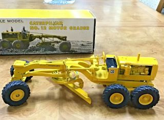 Caterpillar 12 Road Grader Nib Ertl Vintage Construction Toy Reuhl Dies