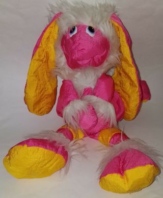 Vtg Silly Willies Nylon Plush Stuffed Animal Toy Hallmark 1987 Pink White Yellow