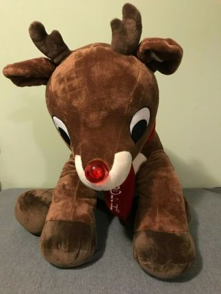 Huge Large Dan Dee Plush 35 " Rudolph The Red Nosed Reindeer With Light Up Nose
