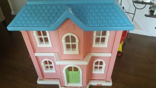 Vintage Little Tikes Barbie Dollhouse My Size Large Pink/blue Doll House Pick Up