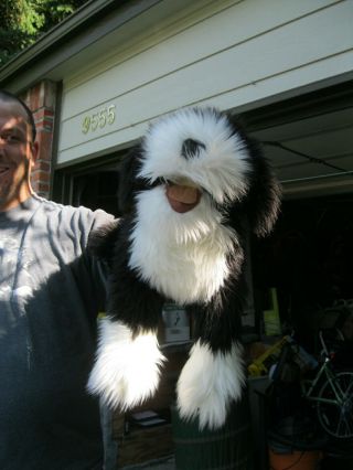 Folkmanis Portuguese Water Dog Puppet Full Body Plush Black & White 25 "