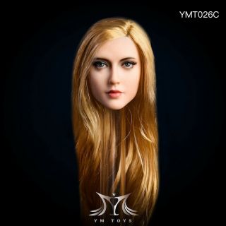 Ymtoys 1/6 Ymt026c Blond Hair Female Head Carving For 12 " Female Body Model