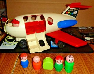 Vintage Fisher Price Little People Jet Airplane Set 1970 183 Plane For Airport