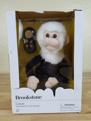 Brookstone Dave The Robotic Funky Monkey Remote Control Plush Sounds Rare